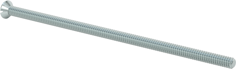 Çinko Kaplı Çelik Oluklu Düz Başlı Vidalar, 10-24 Diş Boyutu, 5 inç Uzunluk