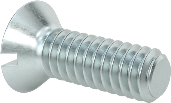Çinko Kaplı Çelik Oluklu Düz Başlı Vidalar, 5-40 Diş Boyutu, 3/8" Uzunluk