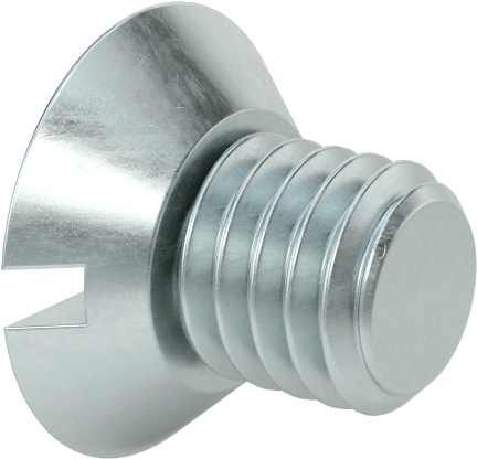 Çinko Kaplı Çelik Oluklu Düz Başlı Vidalar, 10-32 Diş Boyutu, 1/4" Uzunluk