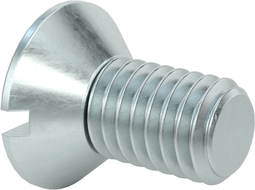Çinko Kaplı Çelik Oluklu Düz Başlı Vidalar, 10-32 Diş Boyutu, 3/8" Uzunluk