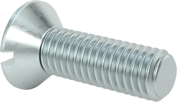 Çinko Kaplı Çelik Oluklu Düz Başlı Vidalar, 10-32 Diş Boyutu, 5/8" Uzunluk