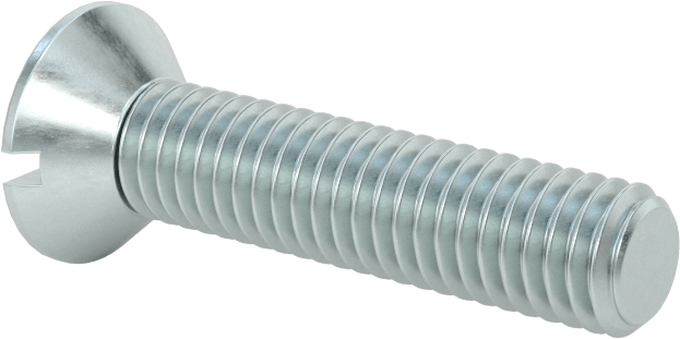 Çinko Kaplı Çelik Oluklu Düz Başlı Vidalar, 10-32 Diş Boyutu, 7/8" Uzunluk