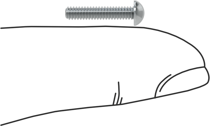 Çelik Dekoratif Yuvarlak Başlı Oluklu Vidalar, 3-48 Diş Boyutu, 1/2" Uzunluk