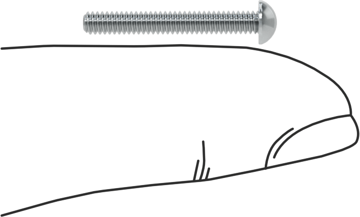 Çelik Dekoratif Yuvarlak Başlı Oluklu Vidalar, 3-48 Diş Boyutu, 3/4" Uzunluk