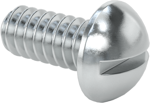 Çelik Dekoratif Yuvarlak Başlı Oluklu Vidalar, 4-40 Diş Boyutu, 1/4" Uzunluk