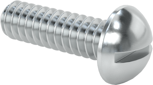 Çelik Dekoratif Yuvarlak Başlı Oluklu Vidalar, 4-40 Diş Boyutu, 3/8" Uzunluk