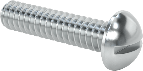 Çelik Dekoratif Yuvarlak Başlı Oluklu Vidalar, 4-40 Diş Boyutu, 1/2" Uzunluk