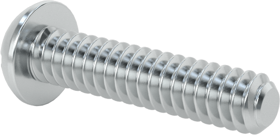 Çelik Dekoratif Yuvarlak Başlı Oluklu Vidalar, 4-40 Diş Boyutu, 1/2" Uzunluk