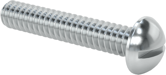 Çelik Dekoratif Yuvarlak Başlı Oluklu Vidalar, 4-40 Diş Boyutu, 5/8" Uzunluk