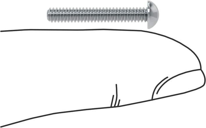 Çelik Dekoratif Yuvarlak Başlı Oluklu Vidalar, 4-40 Diş Boyutu, 3/4" Uzunluk