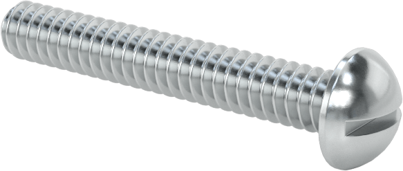 Çelik Dekoratif Yuvarlak Başlı Oluklu Vidalar, 4-40 Diş Boyutu, 3/4" Uzunluk
