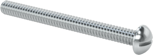 Çelik Dekoratif Yuvarlak Başlı Oluklu Vidalar, 4-40 Diş Boyutu, 1-1/4" Uzunluk