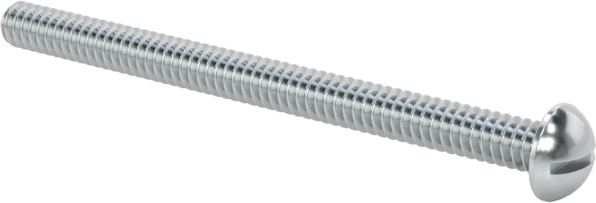 Çelik Dekoratif Yuvarlak Başlı Oluklu Vidalar, 4-40 Diş Boyutu, 1-1/2" Uzunluk