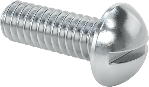Çelik Dekoratif Yuvarlak Başlı Oluklu Vidalar, 5-40 Diş Boyutu, 3/8" Uzunluk