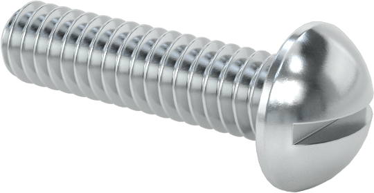 Çelik Dekoratif Yuvarlak Başlı Oluklu Vidalar, 5-40 Diş Boyutu, 1/2" Uzunluk