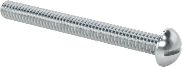Çelik Dekoratif Yuvarlak Başlı Oluklu Vidalar, 5-40 Diş Boyutu, 1-1/4" Uzunluk