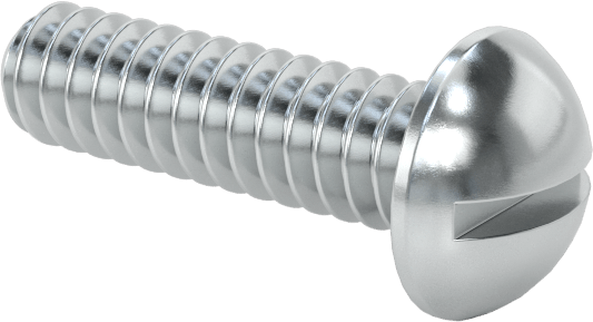 Çelik Dekoratif Yuvarlak Başlı Oluklu Vidalar, 6-32 Diş Boyutu, 1/2" Uzunluk
