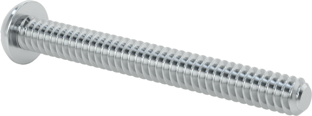 Çelik Dekoratif Yuvarlak Başlı Oluklu Vidalar, 6-32 Diş Boyutu, 1-1/4" Uzunluk