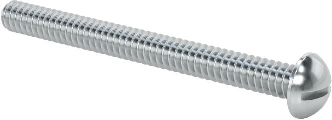 Çelik Dekoratif Yuvarlak Başlı Oluklu Vidalar, 6-32 Diş Boyutu, 1-1/2" Uzunluk