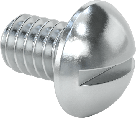 Çelik Dekoratif Yuvarlak Başlı Oluklu Vidalar, 8-32 Diş Boyutu, 1/4" Uzunluk