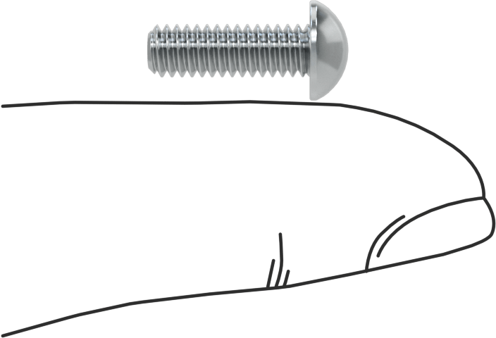 Çelik Dekoratif Yuvarlak Başlı Oluklu Vidalar, 8-32 Diş Boyutu, 1/2" Uzunluk