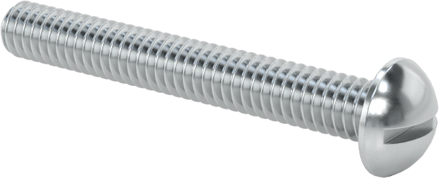 Çelik Dekoratif Yuvarlak Başlı Oluklu Vidalar, 8-32 Diş Boyutu, 1-1/4" Uzunluk