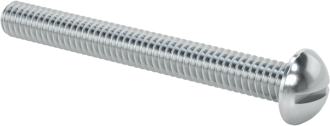 Çelik Dekoratif Yuvarlak Başlı Oluklu Vidalar, 8-32 Diş Boyutu, 1-1/2" Uzunluk