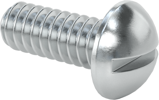 Çelik Dekoratif Yuvarlak Başlı Oluklu Vidalar, 10-24 Diş Boyutu, 1/2" Uzunluk