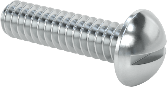 Çelik Dekoratif Yuvarlak Başlı Oluklu Vidalar, 10-24 Diş Boyutu, 3/4" Uzunluk