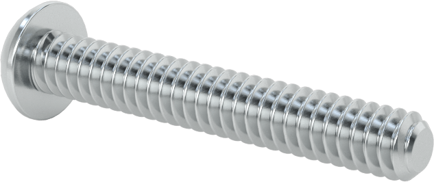 Çelik Dekoratif Yuvarlak Başlı Oluklu Vidalar, 10-24 Diş Boyutu, 1-1/4" Uzunluk