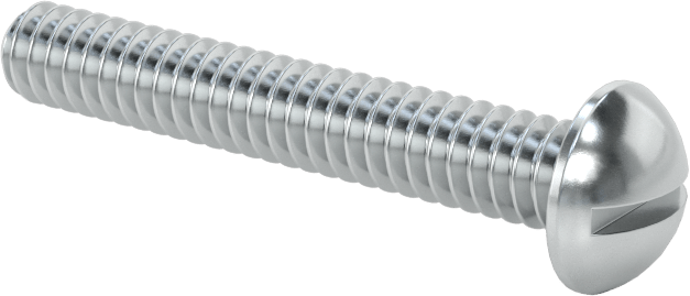Çelik Dekoratif Yuvarlak Başlı Oluklu Vidalar, 10-24 Diş Boyutu, 1-1/4" Uzunluk