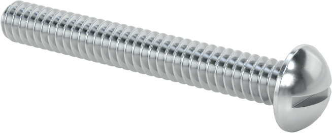 Çelik Dekoratif Yuvarlak Başlı Oluklu Vidalar, 10-24 Diş Boyutu, 1-1/2" Uzunluk