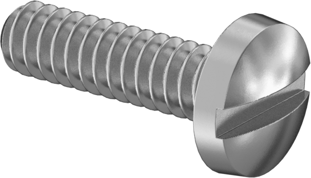 Çelik Ciltleme Kafası Oluklu Vidaları, Çelik, 6-32 Diş Boyutu, 1/2" Uzunluk