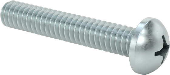 Çelik Dekoratif Yuvarlak Başlı Phillips Vidalar, 2-56 Diş Boyutu, 1/2" Uzunluk