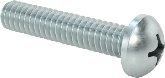 Çelik Dekoratif Yuvarlak Başlı Phillips Vidalar, 3-48 Diş Boyutu, 1/2" Uzunluk
