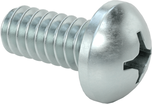 Çelik Dekoratif Yuvarlak Başlı Phillips Vidalar, 4-40 Diş Boyutu, 1/4" Uzunluk