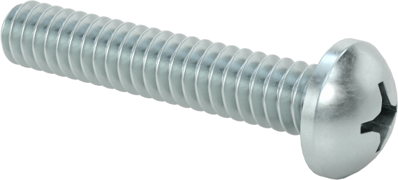 Çelik Dekoratif Yuvarlak Başlı Phillips Vidalar, 4-40 Diş Boyutu, 5/8" Uzunluk