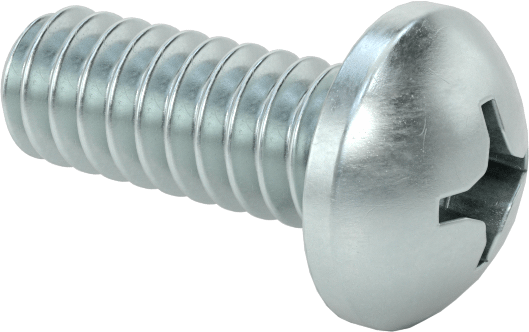 Çelik Dekoratif Yuvarlak Başlı Phillips Vidalar, 10-24 Diş Boyutu, 1/2" Uzunluk
