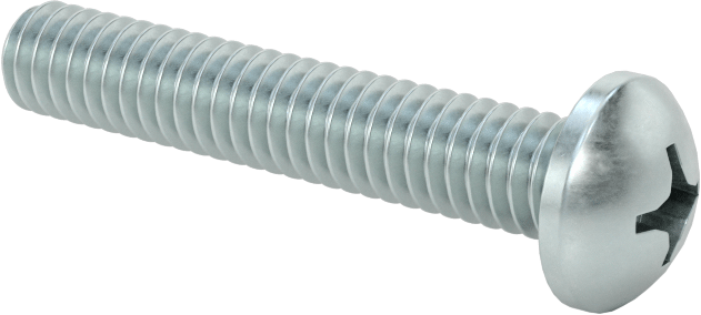 Çelik Dekoratif Yuvarlak Başlı Phillips Vidalar, 12-24 Diş Boyutu, 1-1/4" Uzunluk