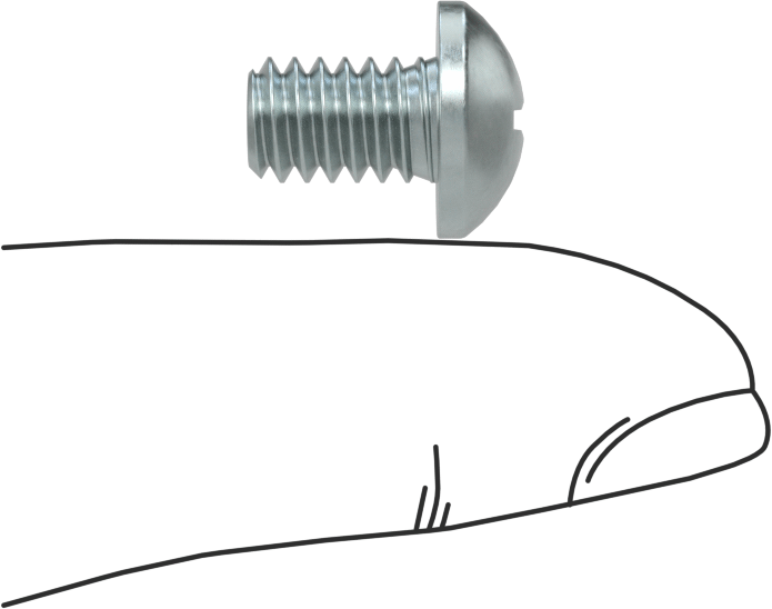 Çelik Dekoratif Yuvarlak Başlı Phillips Vidalar, 1/4"-20 Diş Boyutu, 3/8" Uzunluk