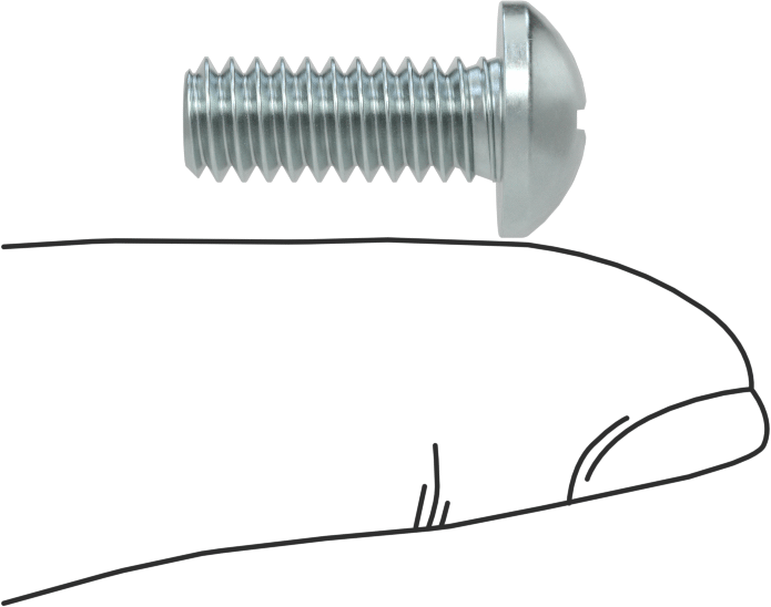 Çelik Dekoratif Yuvarlak Başlı Phillips Vidalar, 1/4"-20 Diş Boyutu, 5/8" Uzunluk