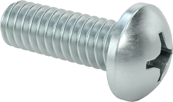 Çelik Dekoratif Yuvarlak Başlı Phillips Vidalar, 1/4"-20 Diş Boyutu, 3/4" Uzunluk