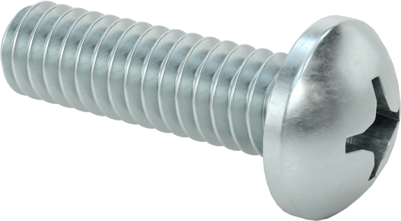 Çelik Dekoratif Yuvarlak Başlı Phillips Vidalar, 1/4"-20 Diş Boyutu, 7/8" Uzunluk