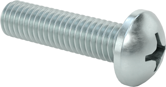Çelik Dekoratif Yuvarlak Başlı Phillips Vidalar, 10-32 Diş Boyutu, 3/4" Uzunluk