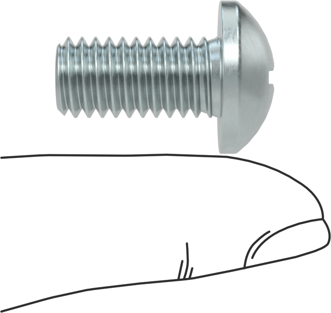 Çelik Dekoratif Yuvarlak Başlı Phillips Vidalar, 3/8"-16 Diş, 3/4" Uzunluk