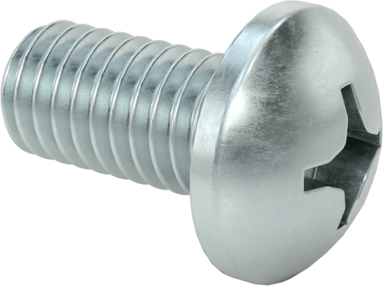 Çelik Dekoratif Yuvarlak Başlı Phillips Vidalar, 3/8"-16 Diş, 3/4" Uzunluk