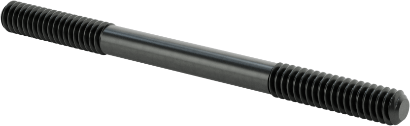 Siyah Oksit Çelik Her İki Ucu Dişli Kurulum Saplaması, 1/4"-20 Diş Boyutu, 3-1/2" Uzunluk