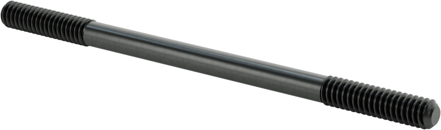 Siyah Oksit Çelik Her İki Ucu Dişli Kurulum Saplaması, 1/4"-20 Diş Boyutu, 4-1/2" Uzunluk