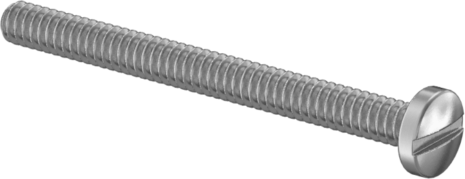 Çinko Kaplı Çelik Silindir Başlı Oluklu Vidalar, 4-40 Diş Boyutu, 1-1/4" Uzunluk