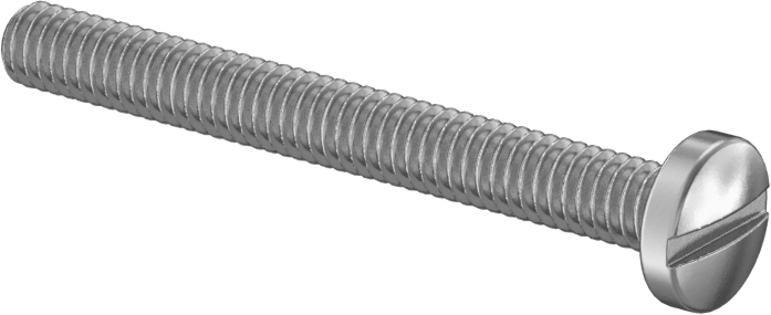 Çinko Kaplı Çelik Silindir Başlı Oluklu Vidalar, 8-32 Diş Boyutu, 1-1/2" Uzunluk